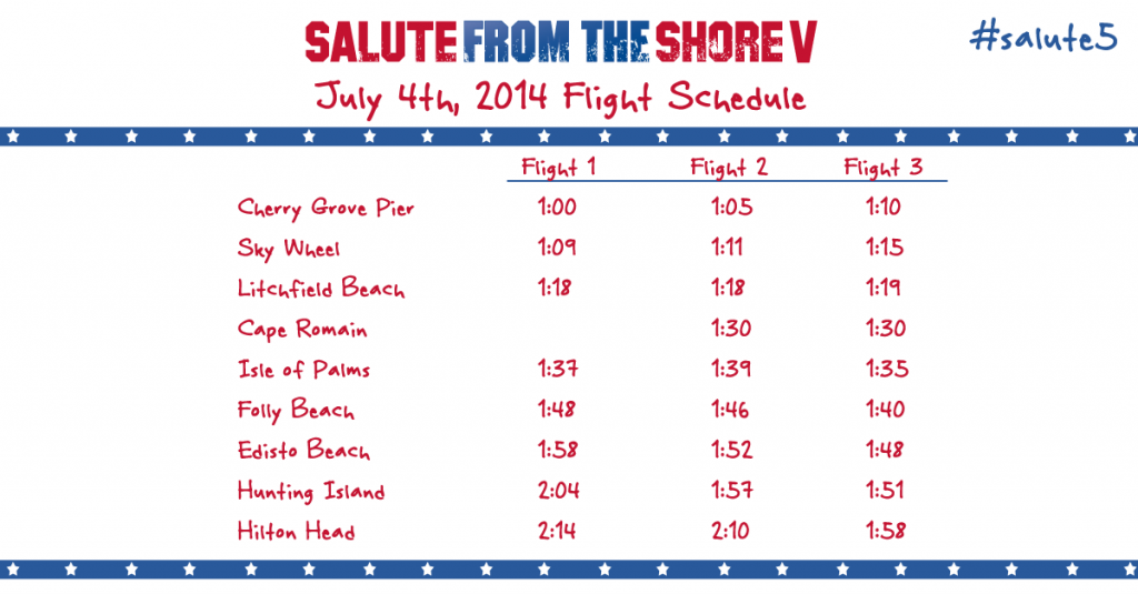 Salute from the Shore Schedule